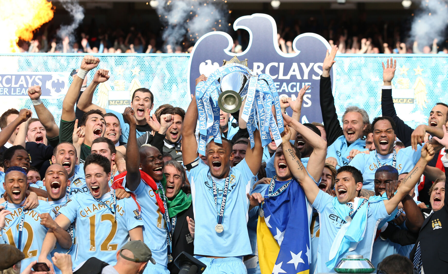 2012: Manchester City wins English title for first time in 44 years